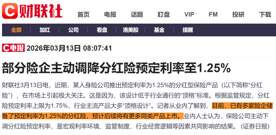 多家保险公司上线1.25%，2%还能走多远……